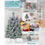 Arbre de Noël de table 2 pi avec accents d'eucalyptus et aiguilles de pin, 68 pointes, mini arbre artificiel légèrement floqué avec base en ciment plastique, petite décoration des Fêtes pour bureau, table et manteau de cheminée