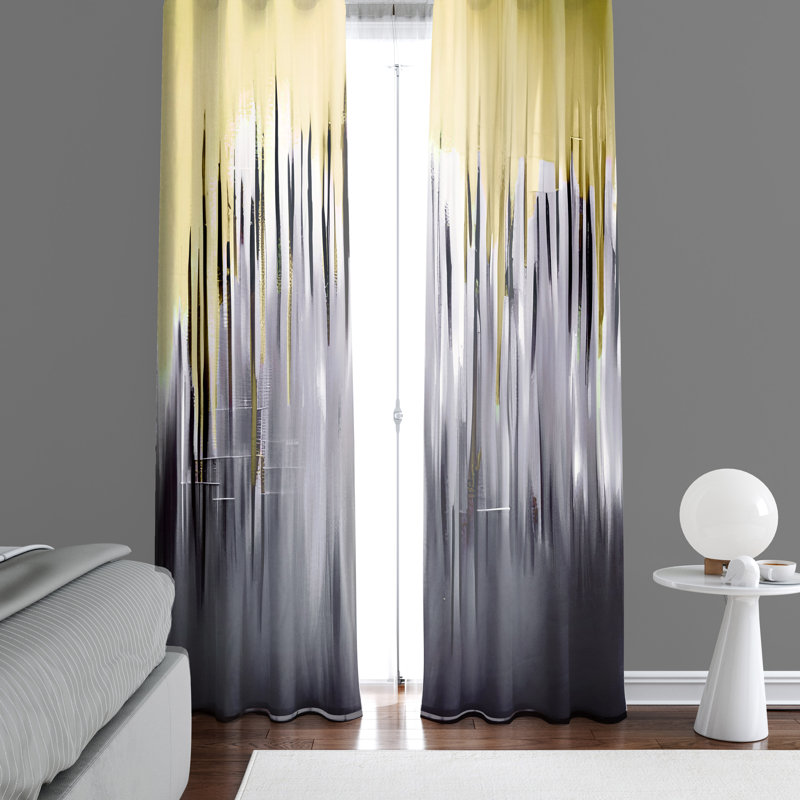 Paire de rideaux semi-transparents en polyester Demorion, L 20 po x L 61 po
