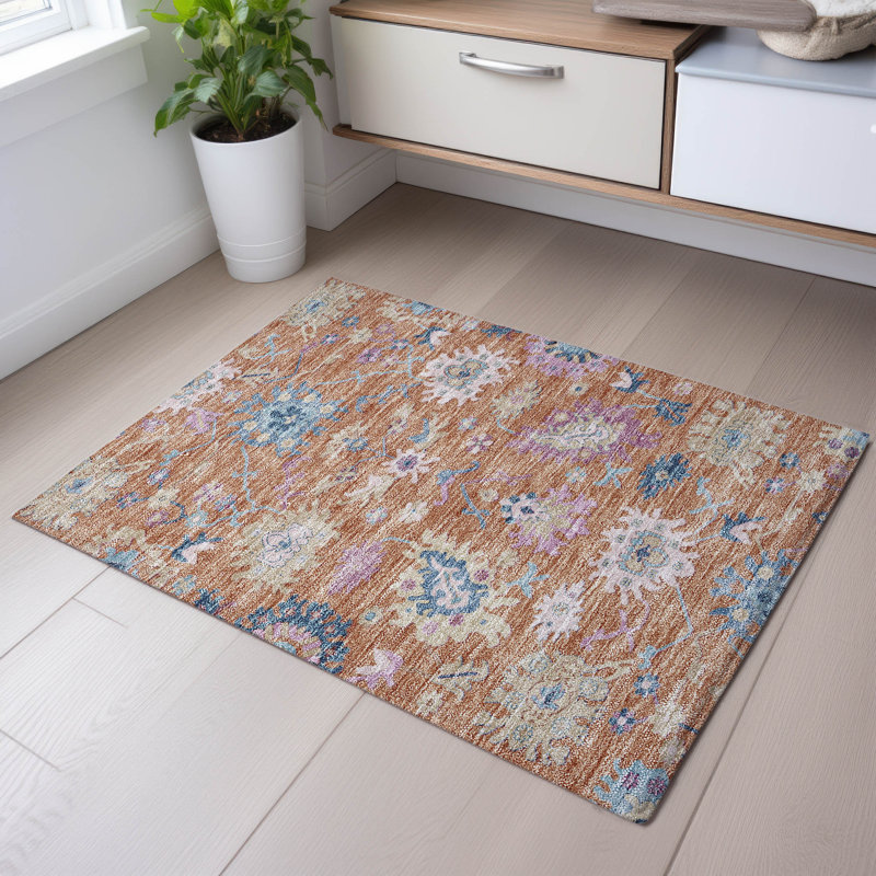 Premium Machine Washable Gurubaksh AMF1154 Global Rug, Rectangle 1'8" x 2'6"