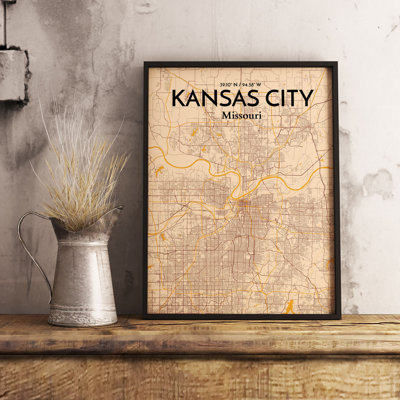Kansas City Map - Unframed Graphic Art