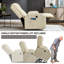 Fauteuil inclinable électrique en polyuréthane beige jusqu'à 350 lb-1114965417