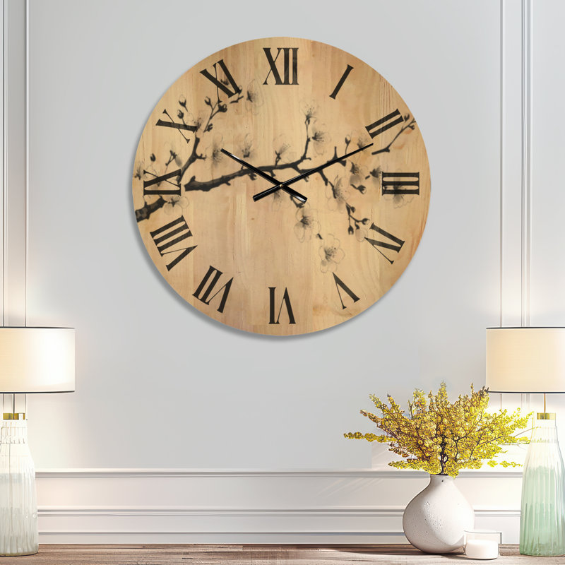 Solid Wood Analogue Wall Clock, Medium