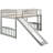 Twin Gray Loft Bed With And Slide - Stylish Look, Blends Bedroom Decor, 14 Slats For Support, Fits Standard Mattress Size Maximizes Room Space, Versatile Functionality, Stable Frame, Guardrails