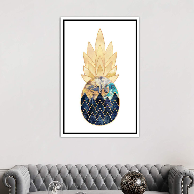 « précieux ananas i » par elisabeth fredriksson-print, H 60 po x l 40po x P 1,5 po, Toile blanche encadrée