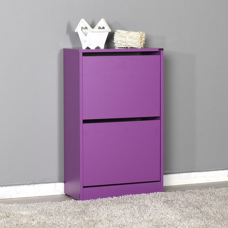Baneen 8 Pair Shoe Storage Cabinet, Purple