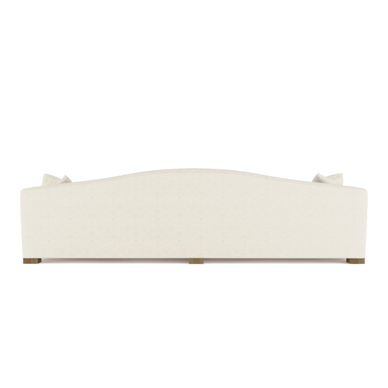 Horatio Camelback Taper Curved-Arm Loveseat, Box Weave Linen Alabaster, 33" H x 72" W x 36" D, Weathered