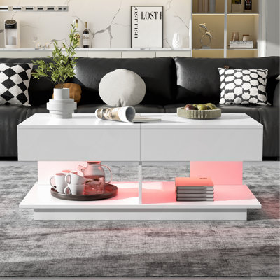 41.3''-76.7'' Extendable Coffee Table, Efficient Central Coffee Table With Multiple Storage Compartments, Multifunctional Adjustable Coffee Table With Hidden Storage Space For Living Room