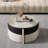 Yvelle Stone Countertop Coffee Table with 4 Hidden Seats