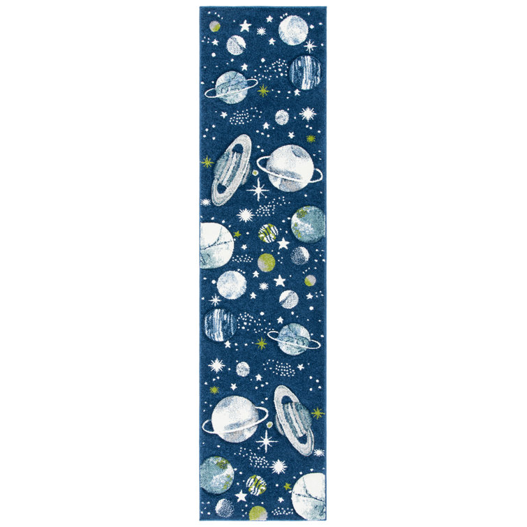 Carousel Kids Space Area Rug In Navy / Ivory