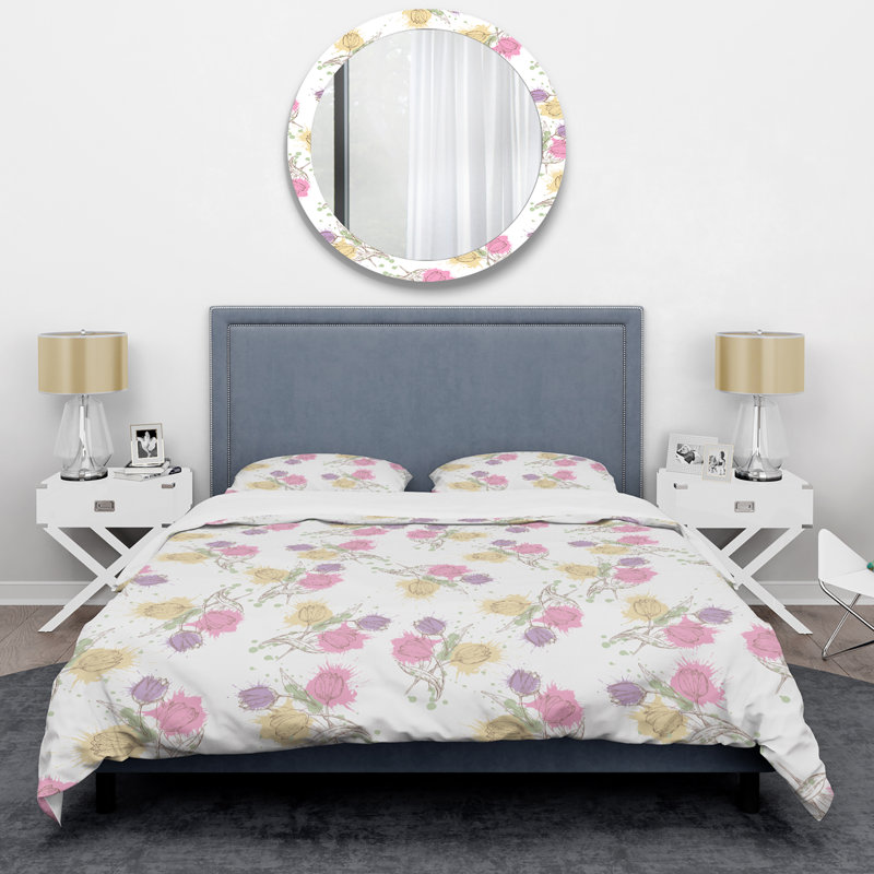 Ensemble de housse de couette rose et doré - Cabin & Lodge, Housse de couette pour très grand lit et 2 très