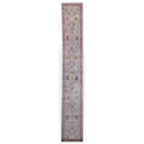 Hand Knotted Wool Area Rug in Gray And Purple