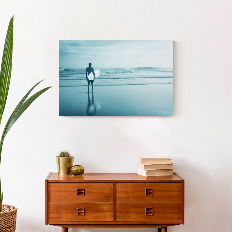 Mon surfer monochrome - impression sur toile tendue, H 16 po x l 24 po