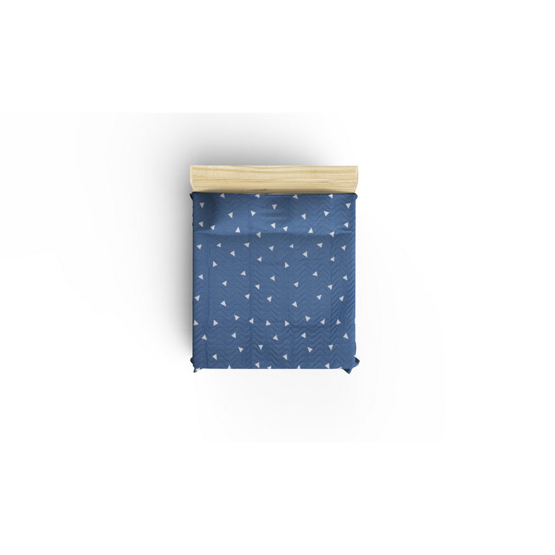Ensemble de couvre-lit simple élégant, bleu et blanc, 63 x 87 | 65% coton / 35% polyester, 270 g / m², 120 fils au pouce carré | Comprend 1 taie d'oreiller (20 x 28) | Lavable à la machine, fermeture à boutons | Parfait pour les chambres confortables