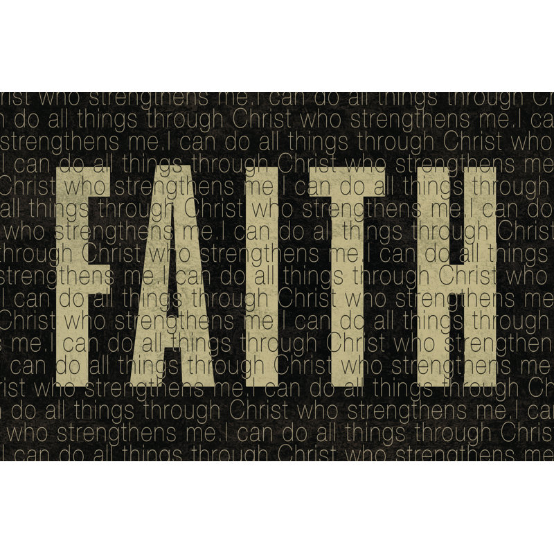 Faith Typography - Wrapped Canvas Print, 30cm H x 46cm W x 3.8cm D