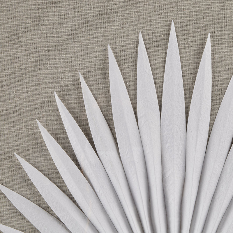 Off-White Framed Rice Paper Palm Leaves Shadowbox Set