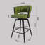 Ensemble de 2 tabourets de bar 26 po en lin tissé avec tabourets à pieds noirs sans îlot de cuisine réglable, 360 tabourets de bar pivotants avec tabouret de bar et repose-pieds (vert)-121078346