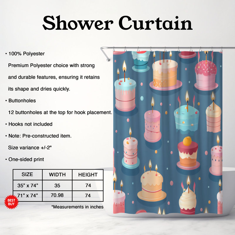Festive Happiness - Premium Shower Curtain, H 74 po x l 71 po