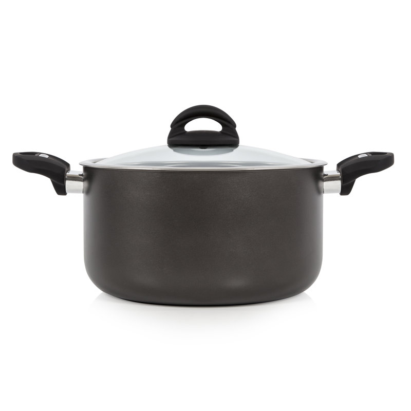 Tower T80304 Cerasure Induction Casserole Dish With Lid, Non Stick Ceramic Coating, Stay Cool Handles, Aluminium, 5.2 Litre Capacity, 24 cm , Grey