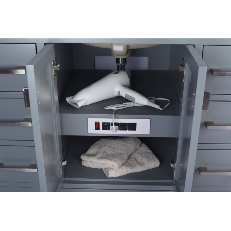 Base de meuble-lavabo simple 42 po Mariário, Gris