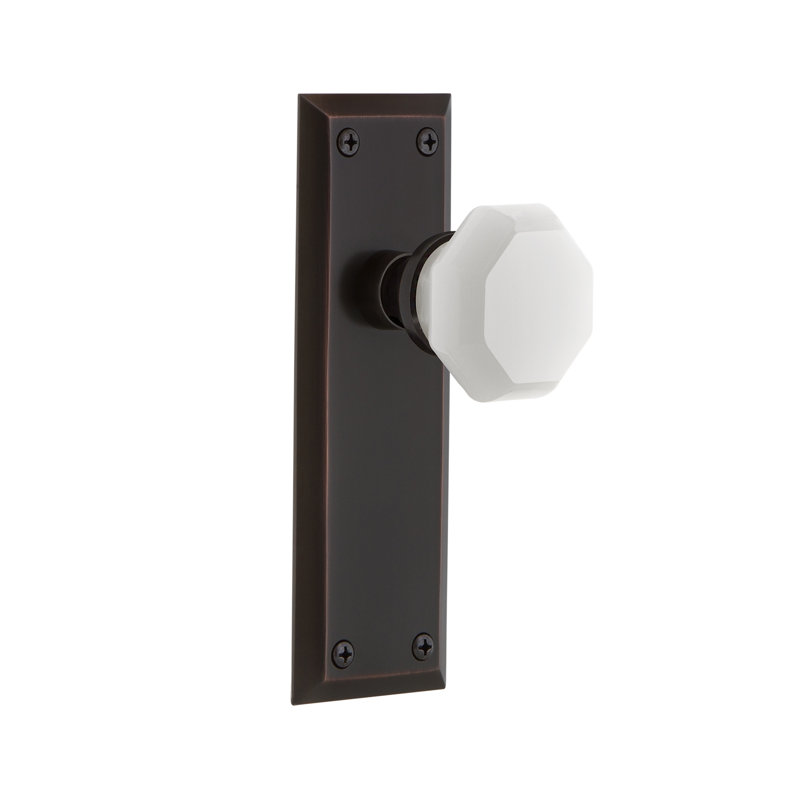 New York Plate with Waldorf White Milk Knob, Timeless Bronze