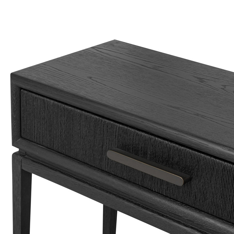 Rosenell Console Table-Natural Oak Veneer, Black Oak Veneer