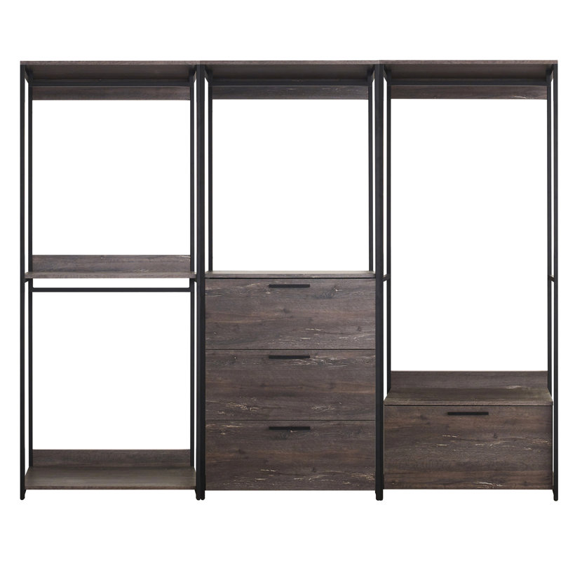 Walk-In Closet System With Powder Coated Metal Frame And Extra Deep Storage Water Heat Filler