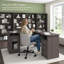 Bureau d'ordinateur en L 60 W avec rangement gris Heather-848711518