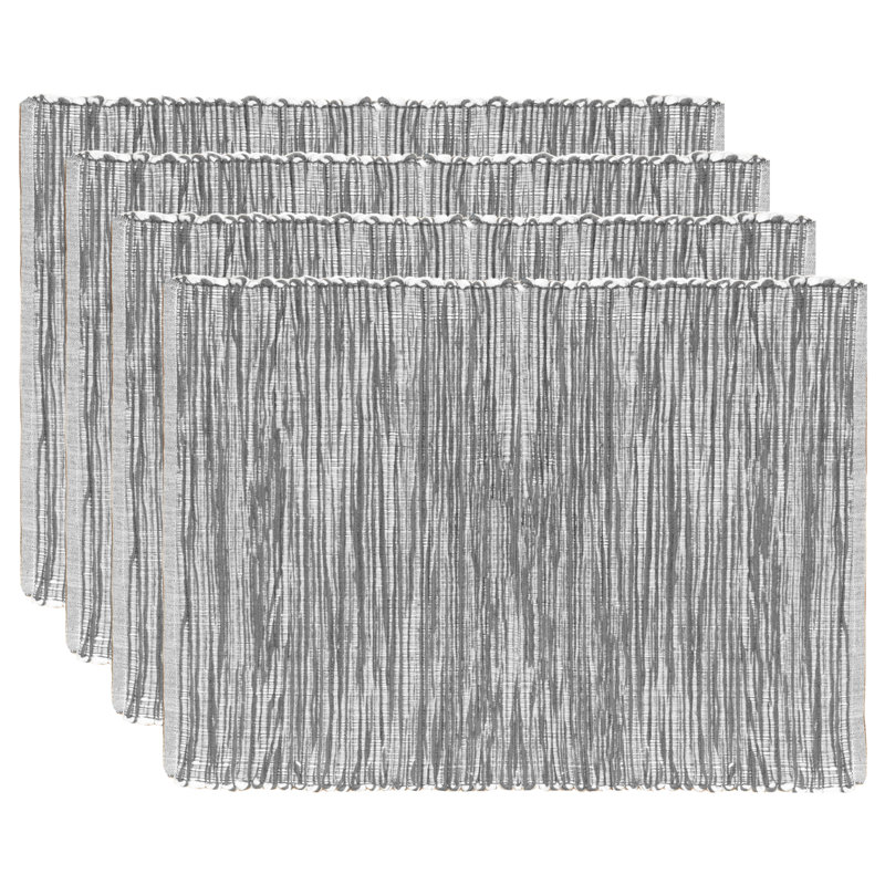 Napperon en coton 13 po Aaronisha Shadows, Anthracite, Napperon l 13 po x P 19 po