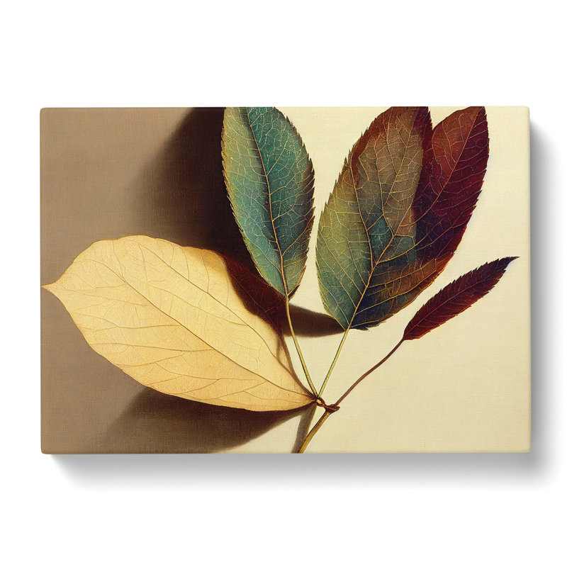 Quirky Autumn Leaf - Wrapped Canvas, 40cm H x 60cm W x 3cm D