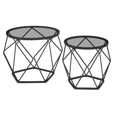 Alieya Glass Top Frame Nesting Tables