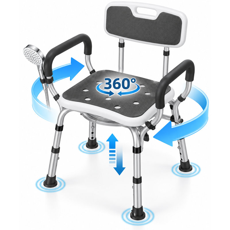 Shower Chair with Arms & Back, 400lbs