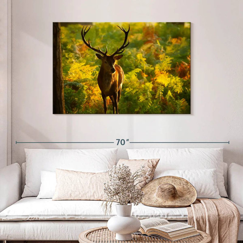 Cerf Brampt Autumn Woodland, H 30 po x l 45 po