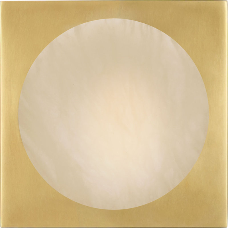Dichotomy Sconce with Alabaster, 4.5" H x 4.5" W x 0.75" D, Antique-Burnished Brass, 1 Lights