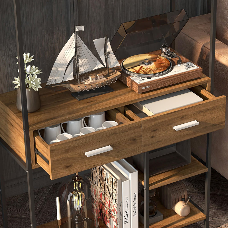 170.5cm H x 80cm W Metal Etagere Bookcase