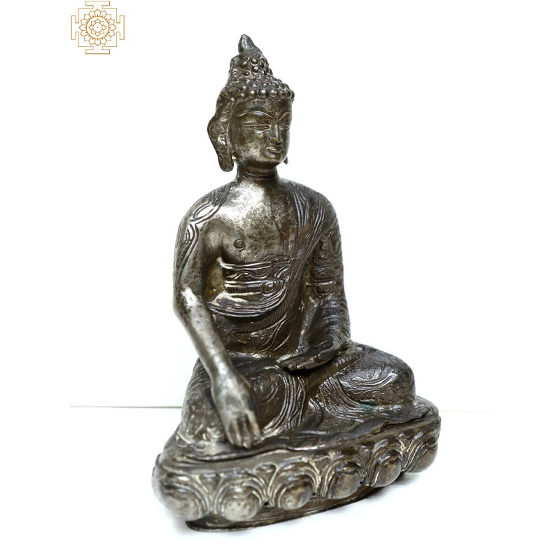 Laiton Bouddha Gautam dans Bhumisparsha Mudra