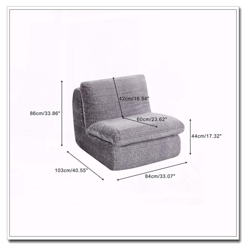 Chaise sans accoudoirs, Gris