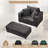 Boneless Modern Corduroy Upholstered Sofa Chaise Lounge Chair With Removable Ottoman-843132498-843112766