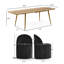 Ensemble de table de salle à manger pour 6 personnes avec table extensible et 6 chaises roulantes revêtues de chenille-209798117
