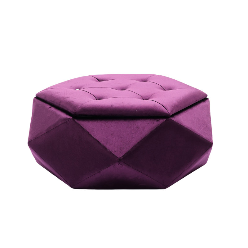 Purple Velvet, Polygon Diamond , Storage , Comfortable Seating, Spacious Storage, Bedroom, Living Room Comfortable, Entryway