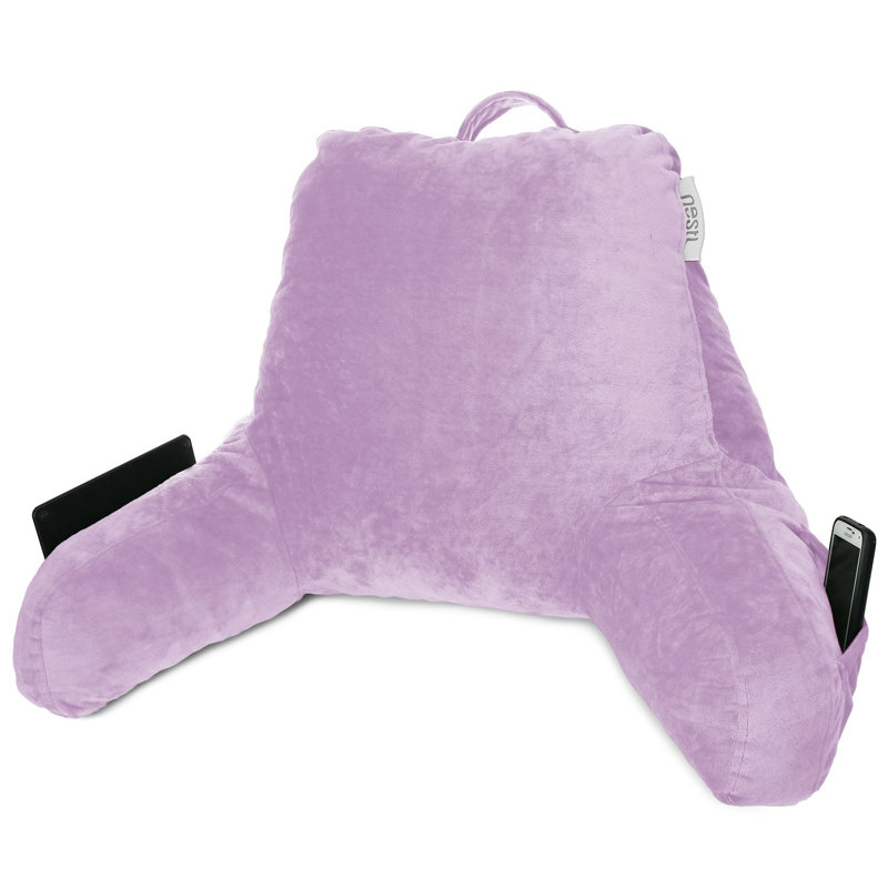 Coussin de lecture Nestl, Mauve lavande, H 14 po x l 13 po x P 8,5 po