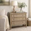 Table de bout d'appoint à 3 tiroirs de style rustique en acajou blanc de 28 po-105906771