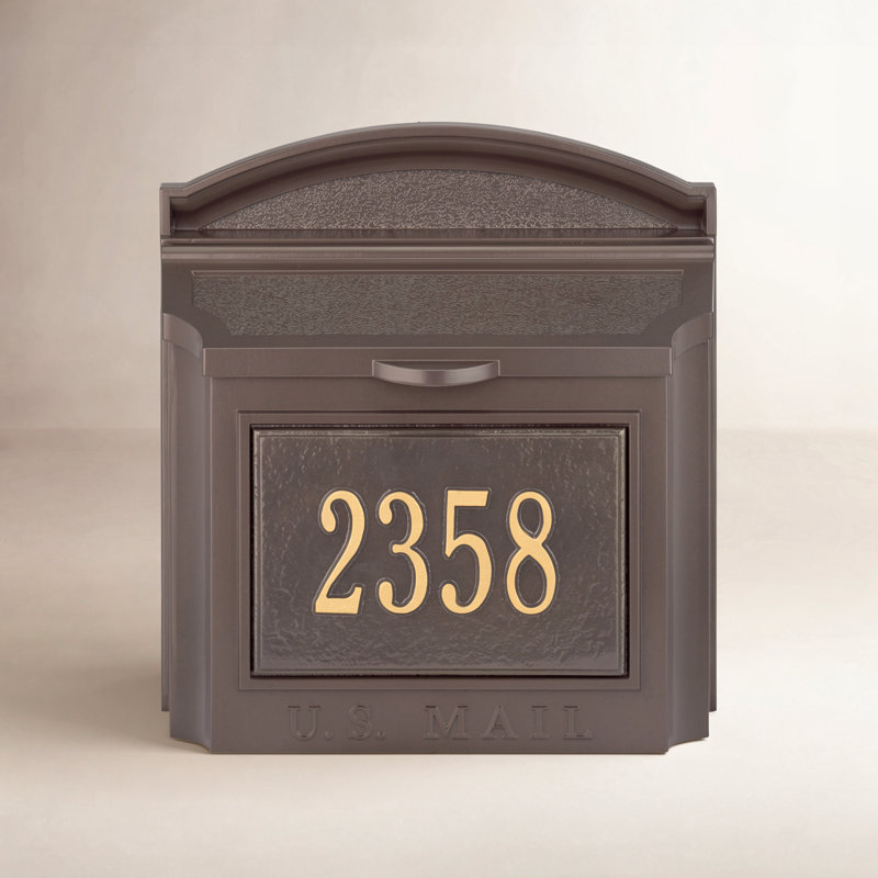 Boîte aux lettres murale verrouillable, Bronze français, Oui