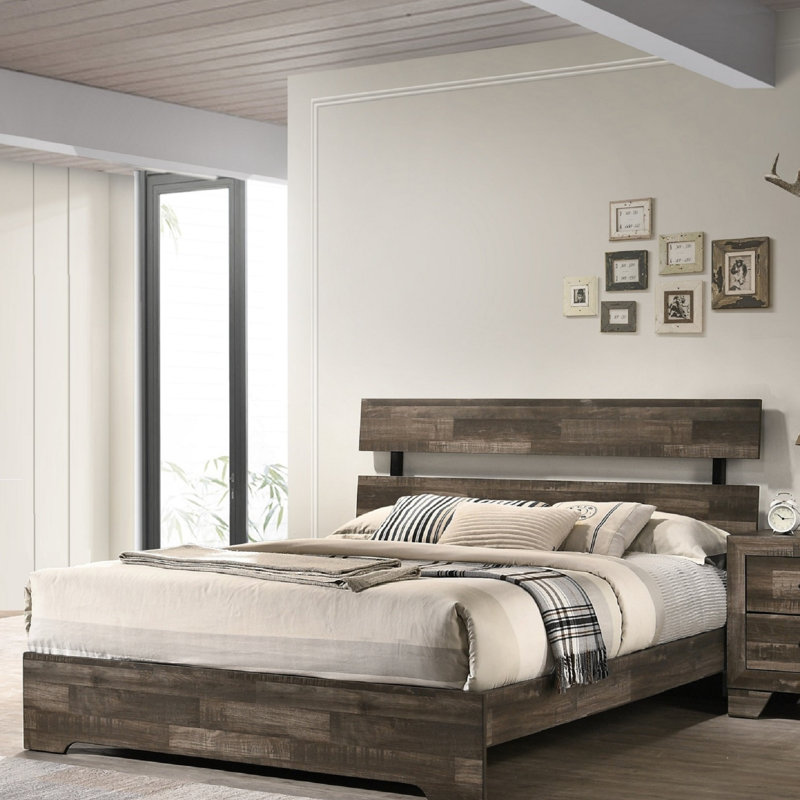 Mobilier de chambre à coucher 1pc, Brun rustique, Grand lit