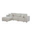 Canapé d'angle réversible Harvey 104 po en lin beige - Canapé 3 places en forme de L avec ressorts ensachés, conforme à la norme CARB II