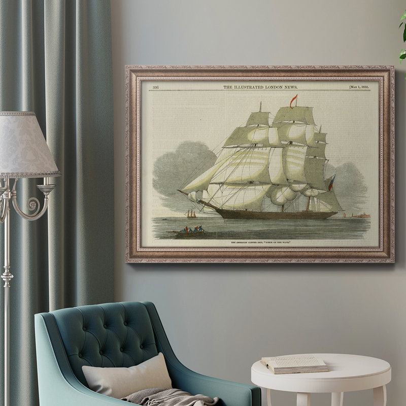 Antique Clipper Ship II - photographie encadrée sur toile, H 18 po x l 27 po x P 2,5 po