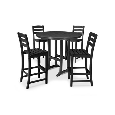 POLYWOOD La Casa Café 5-Piece Side Chair Bar Dining Set
