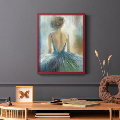 Lady in Blue Framed Print - Solid Wood
