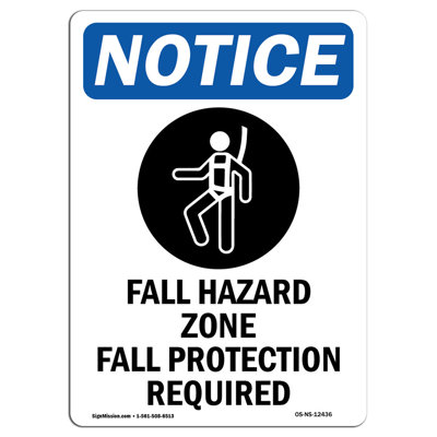 Fall Hazard Zone Fall Sign