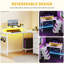 L-Shaped Metal Base Computer Desk with Power Outlet-1697881401