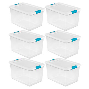 Sterilite Large Fliptop, Stackable Small Storage Bin With Hinging Lid,  Plastic Container To Organize Desk At Home, Classroom, Office, Clear,  24-pack : Target